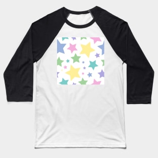 Pastel rainbow star print Baseball T-Shirt